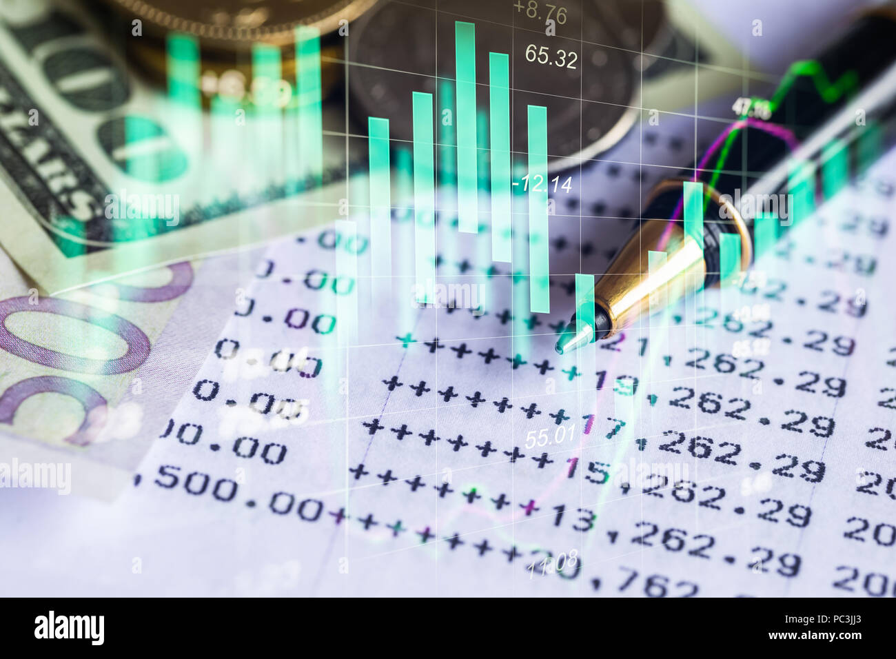 Stock Market Or Forex Trading Graph And Candlestick Chart Suitable - 